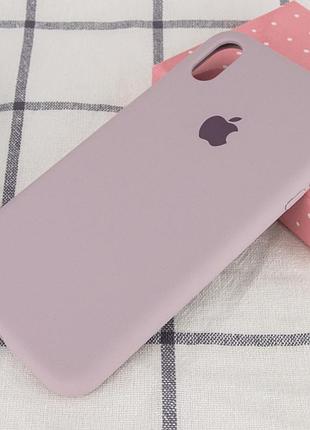 Чехол silicone case full protective (aa) для apple iphone xr (6.1") серый / lavender 2