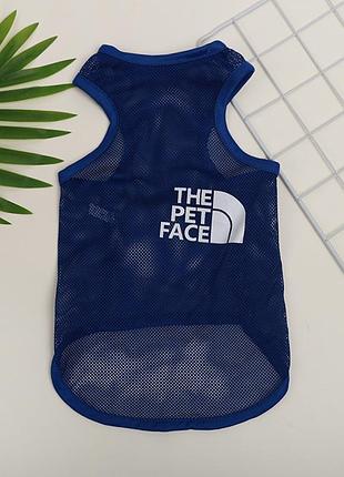Сетчатая майка для котов pet style "the pet face" синяя xs