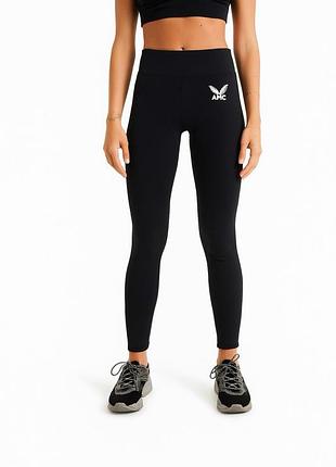 Качественные спортивные лосины для девочек castore черный (j1178 black lpp (m (10-11 лет)) (140-146 см))