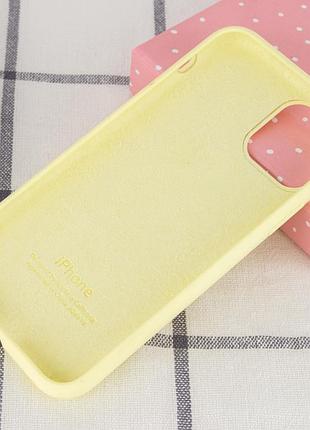 Чехол silicone case full protective (aa) для apple iphone 11 pro max (6.5") желтый / mellow yellow 3