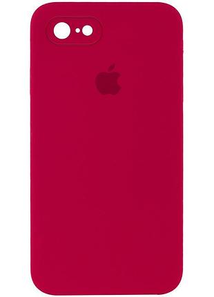 Чехол silicone case square full camera protective (aa) для apple iphone 6/6s (4.7") красный / rose red