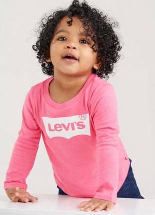 Лонгслив с логотипом levi's для девочки розовый 68 см (6 мес) (215 pvu pink)
