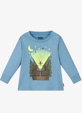 Лонгслів бавовняний levi's для хлопчика блакитний 86 см (18 мес) (569 pvu blue)