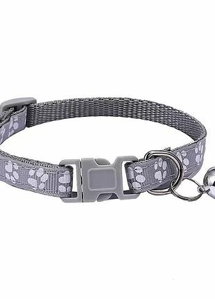 Нашийник для котів pet style "лапка" 19-33 см сірий