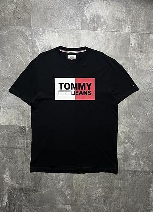 Чорна футболка tommy hilfiger jeans томмі хілфігер оригінал m чоловіча