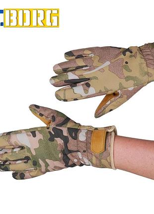 Тактические зимние варежки softshell мультикам