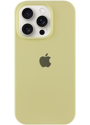Чехол silicone case full protective (aa) для apple iphone 15 pro max (6.7") желтый / mellow yellow