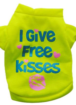 Світшот для собак pet style "free kisses?" жовтий xs