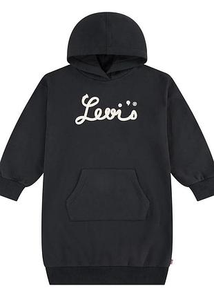 Туника levi's на флисе с капюшоном для девочек черный (500 tun pvu black (110 (5a))