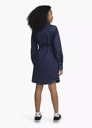 Джинсовое платье levi's для девочек темно-синее (j350 pvu daisy-chain (158 (14a)) 2