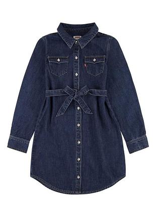 Джинсовое платье levi's для девочек темно-синее (j350 pvu daisy-chain (158 (14a)) 3