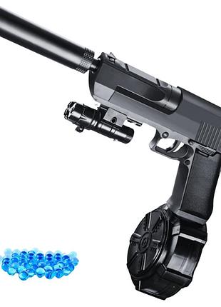 Детский игрушечный пистолет на орбизах desert eagle с функцией blowback + 3 обоймы и обвесы bb