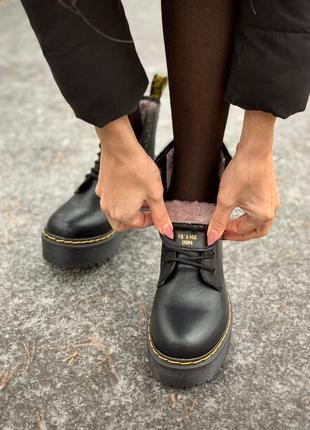 Черевики dr. martens jadon david michelangelo fur ботинки зимние с мехом3 фото