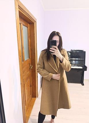 Пальто женское кэмэл бежевое