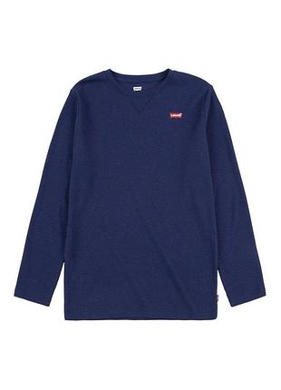 Вафельний лонгслів термоджерсі levi's® thermal tee для хлопчика синій (892 pvu navy (98 (3a))