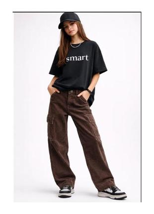 Стильные вельветовые брюки карго, свободный стиль