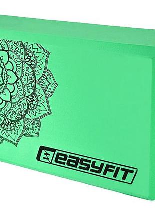 Блок для йоги easyfit eva з малюнком м'ятний