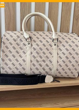 Большая женская сумка guess черная экокожа городская для фитнеса и путешествий дорожная сумочка