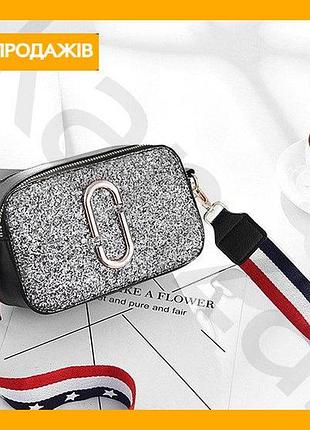 Модная женская сумочка клатч через плечо marc jacobs серебро блестки маленькая сумка для вечеринки и выхода