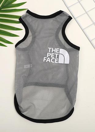 Сетчатая майка для собак pet style "the pet face" серая xl
