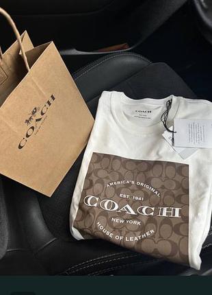 Футболки хлопок белая   черная coach