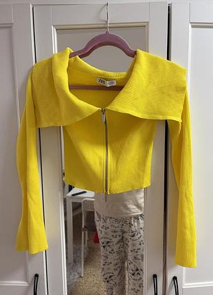 Жіночий светр з відкритими плечами рубчик  zara