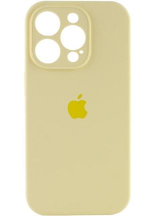 Чохол silicone case full camera protective (aa) для apple iphone 14 pro (6.1") жовтий / mellow yellow