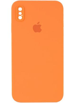 Чехол silicone case square full camera protective (aa) для apple iphone xs max (6.5") оранжевый / papaya