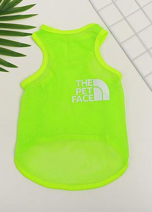 Сетчатая майка для собак pet style "the pet face" желтая xl