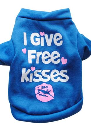 Свитшот для котов pet style "free kisses" синий m