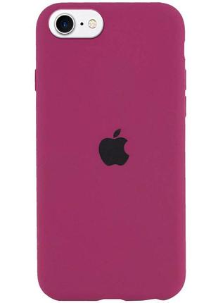 Чохол silicone case full protective (aa) для apple iphone se (2020) бордовий / maroon