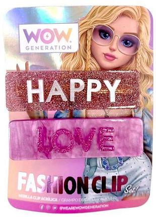 Вишукана шпилька для волосся, 2 штуки в наборі happy love рожевий
