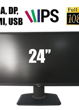 Монитор dell p2417h / 24" (1920x1080) ips / vga, displayport, hdmi, usb 3.0 / vesa 100x100