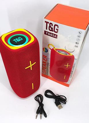 Беспроводная колонка tg654 | мощная переносная акустическая колонка | блютуз колонка aj-866 с подсветкой