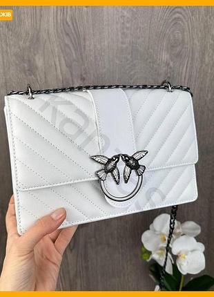 Модная стеганная женская сумочка клатч pinko черная из экокожи для вечеринки мини сумка на цепочке