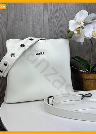 Жіноча сумка на плече zara чорна шкіра еко для повсякденного використання стильна сумочка