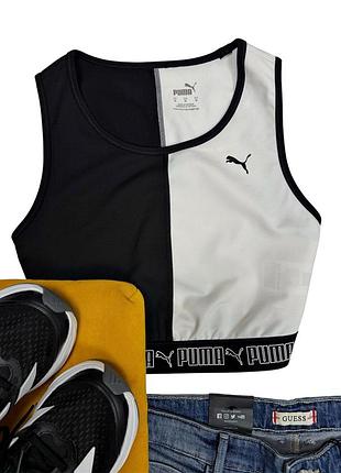 Puma женский спортивный черно-белый топ бра оригинал