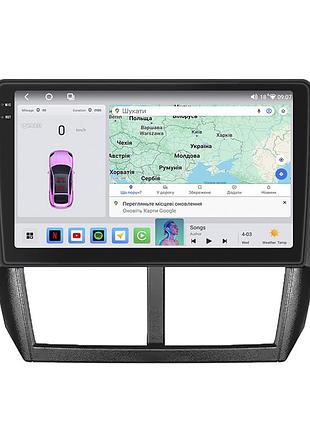 Штатная магнитола 9" lesko для subaru impreza iii 2007-2011 4/64 qled carplay gps 360 prime 2шт
