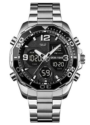 Спортивные прочные часы skmei 1649bk, брендовые мужские часы, часы qk-138 армейские скмей