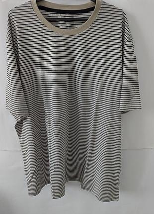 Футболка чоловіча george, xxxl,3xl,бавовна,сіра,у смужку,смужка,широка,вільна,пряма,джордж,легка,батальна,літо,весна,батал
