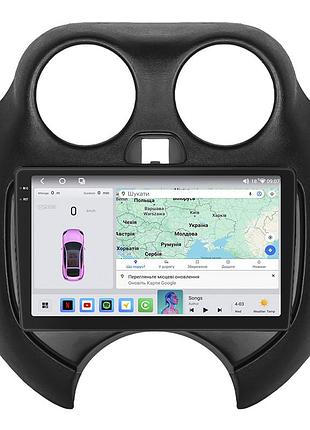 Штатная магнитола 9" lesko для nissan micra iv (k13) рестайлинг 2013-2016 4/64 qled carplay 360 prime 2шт