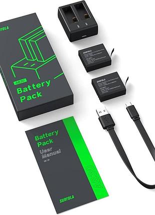 Зарядний пристрій для екшн-камери з 2 акумуляторами surfola ав30 - 30419
