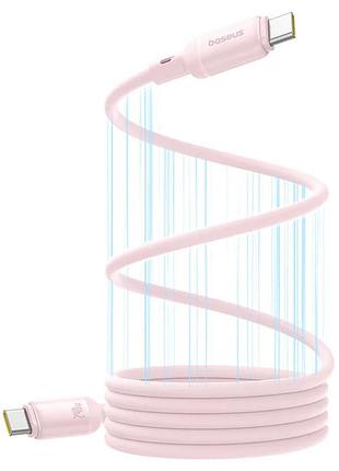 Дата кабель baseus picogo magnetic liquid silicone type-c to type-c 240w (1m) (p10376800) galaxy blue baby pink