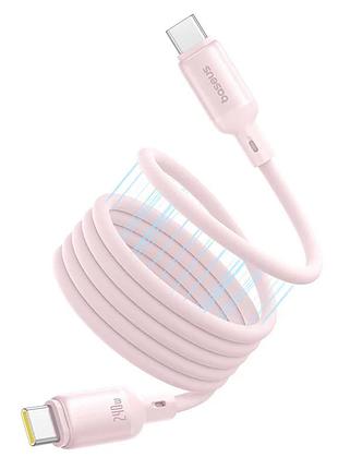 Дата кабель baseus picogo magnetic liquid silicone type-c to type-c 240w (1m) (p10376800) galaxy blue baby pink 3
