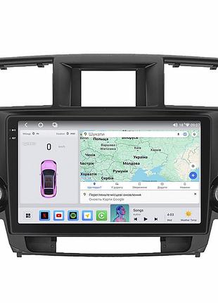 Штатна магнітола 10" lesko для toyota highlander ii (u40) рестайлінг 2010-2013 4/64 qled carplay prime 1 шт.