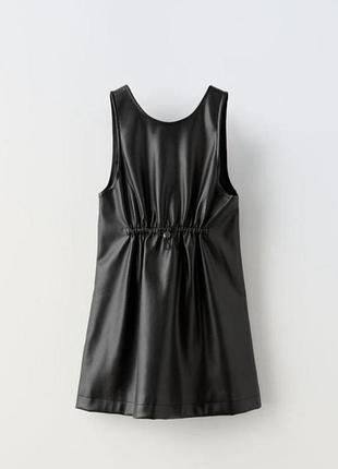 Чорний сарафан з екошкіри zara, розмір 134
