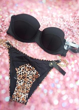 Жіночий роздільний купальник бандо з формованою чашкою victoria's secret s 32b 34a 34b 34c 36b