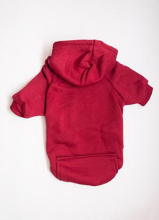 Толстовка с карманом для котов и кошек pet style "однотон" красная s