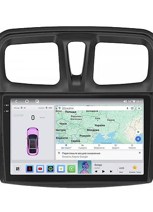 Штатная магнитола 10" lesko для renault logan ii рестайлинг 2018-н.в. 4/64 qled carplay gps 360 prime шт