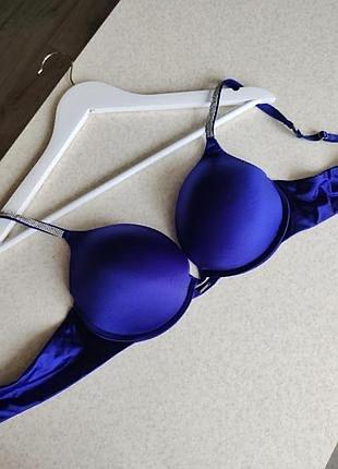 Бюстгальтер ліф лівчик зі стазами з пушапом двійним victoria secret ,75-80 b,стан ідеальний